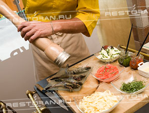 Гамбас с тальятелли от повара ресторана новой итальянской кухни "Полента" - фотография № 4