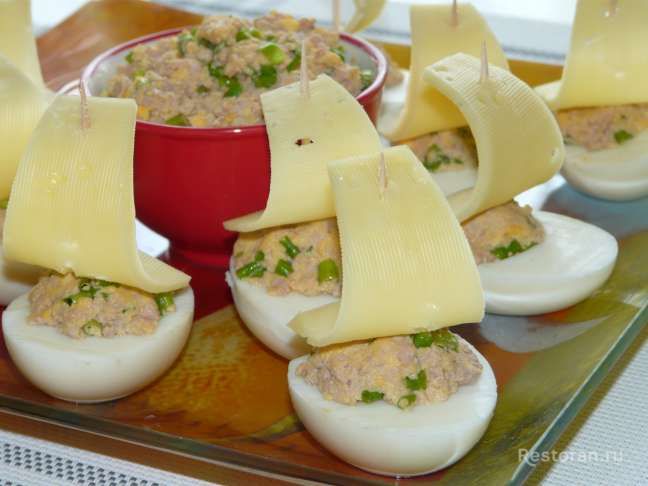 Холодная закуска из яиц и тресковой печени «Фрегаты» - фотография № 4